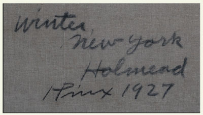 Winter New York Holmead 1927